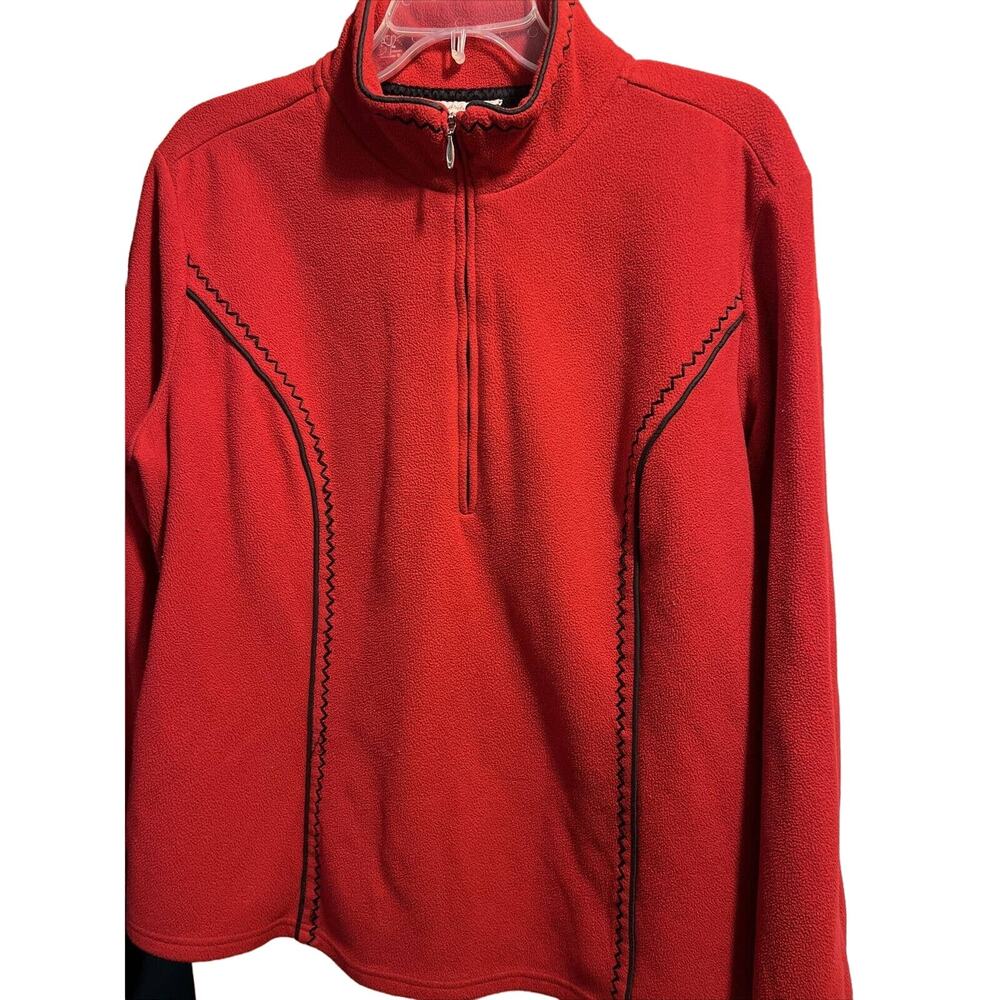 Coldwater Creek Women’s 1X Red Long Sleeve Full Zip Polyester Fleece Jacket